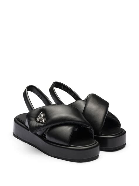 nappa leather sandals prada|Prada soft padded sandals.